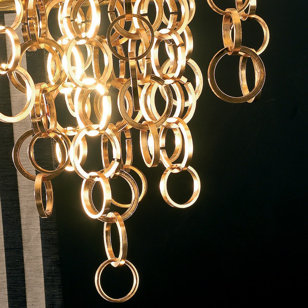 Modern Italian Black And Gold Chandelier