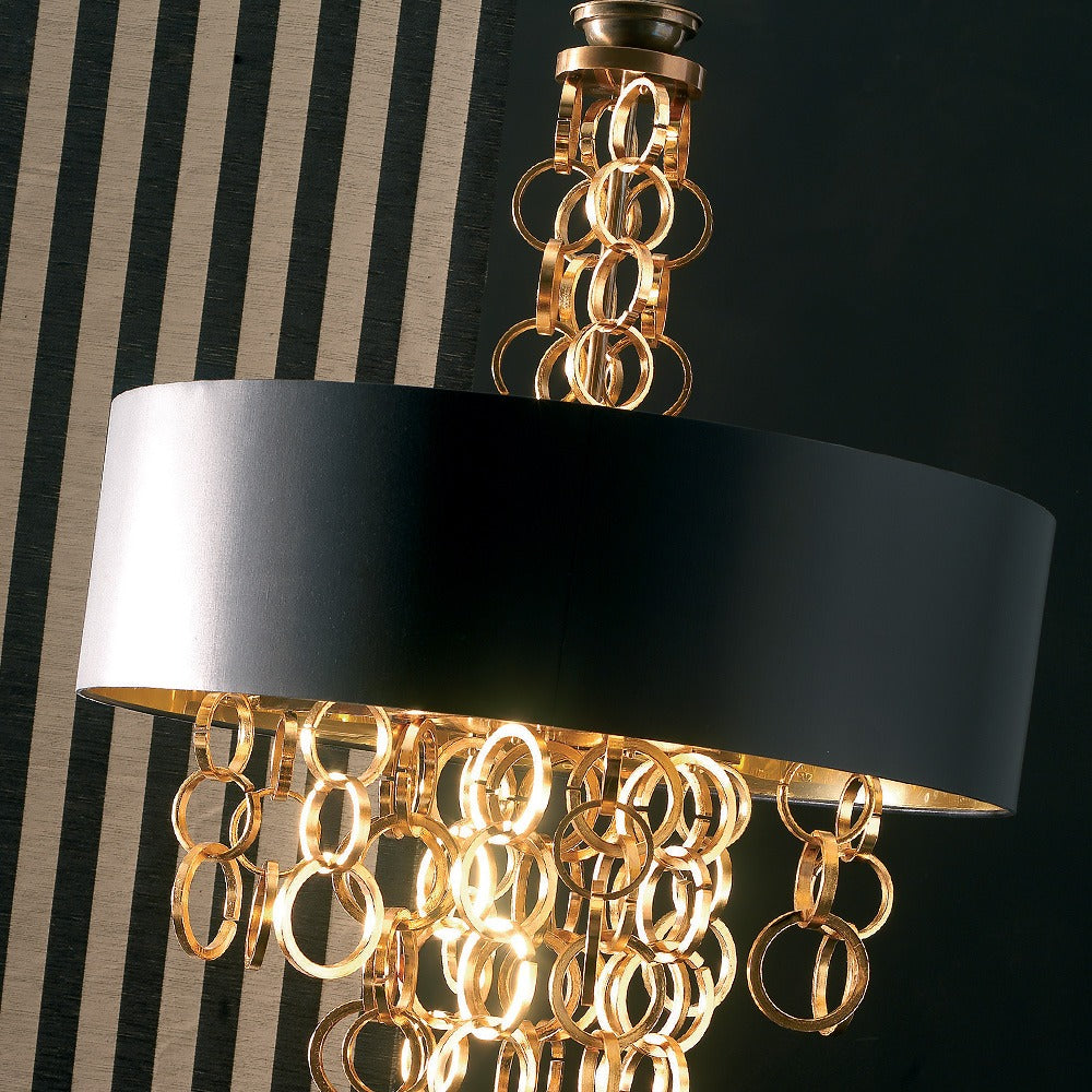 Modern Italian Black And Gold Chandelier