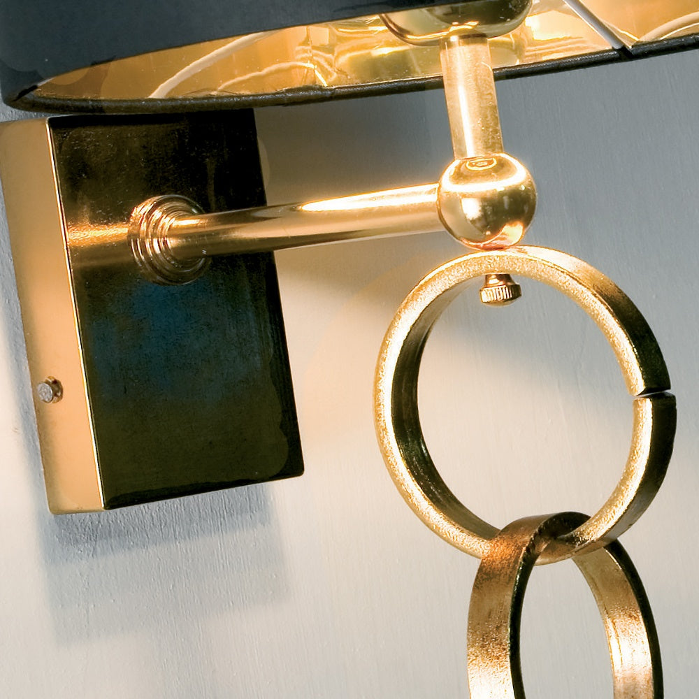 Modern Italian Black And Gold Wall Lamp