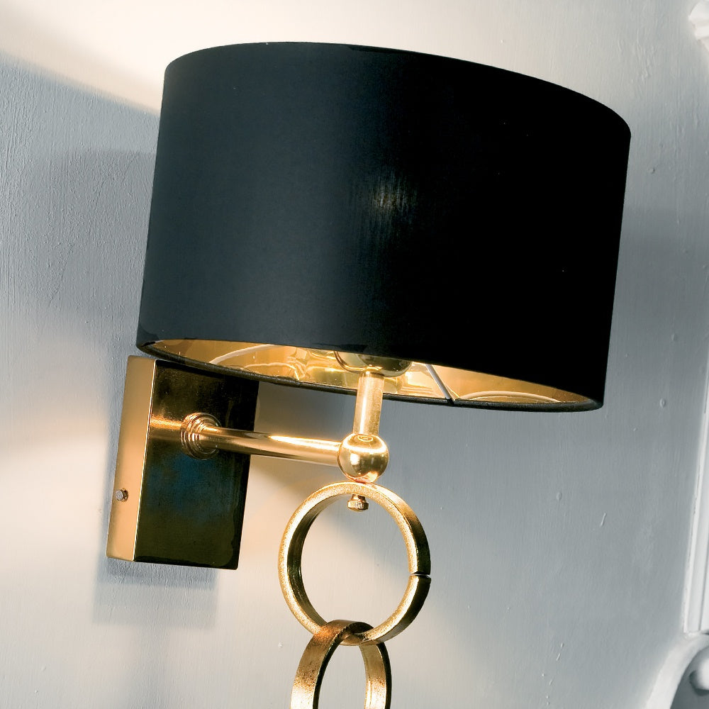 Modern Italian Black And Gold Wall Lamp