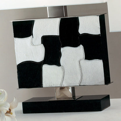 Modern Italian Black And White Hide Table Lamp