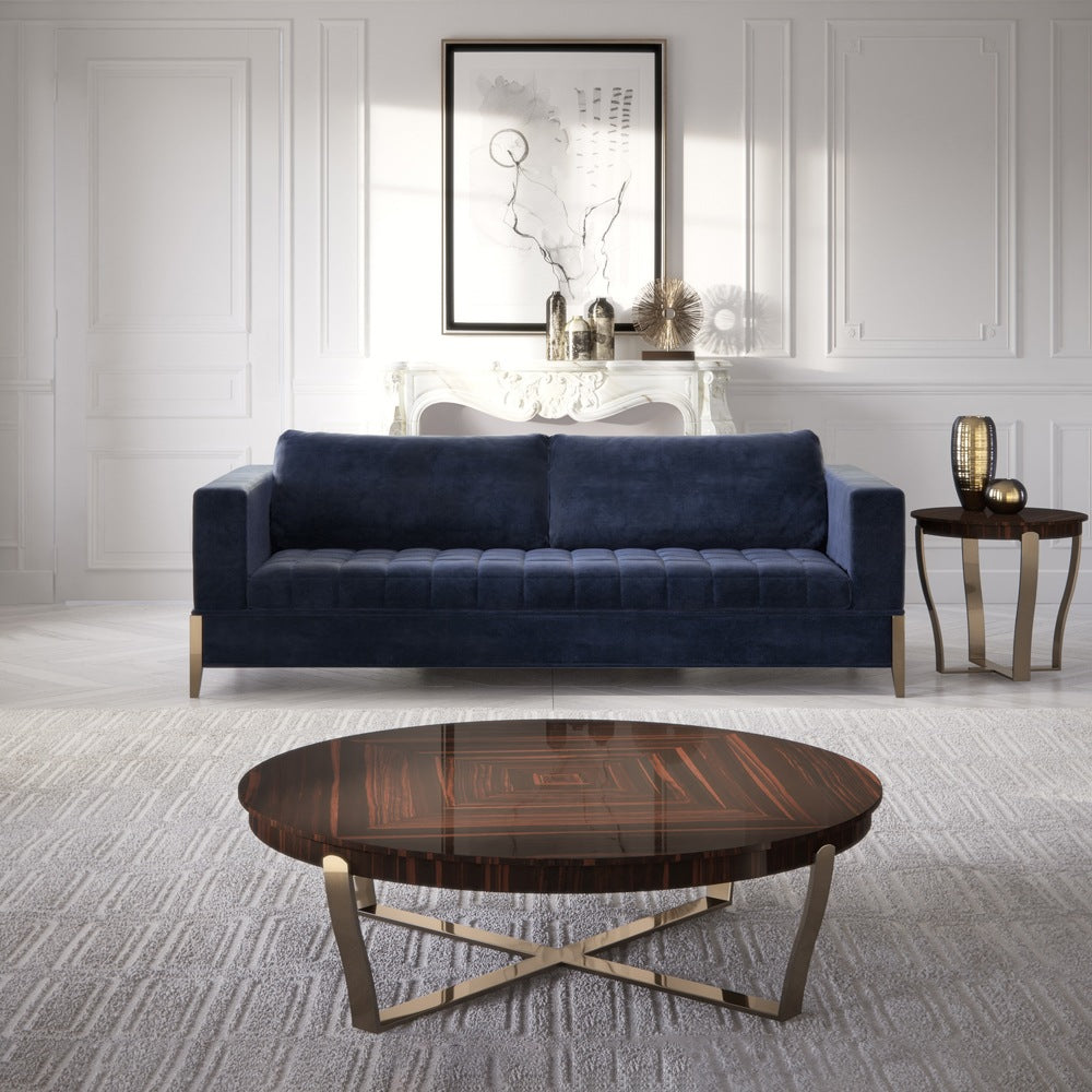 Modern Italian Blue Nubuck Sofa