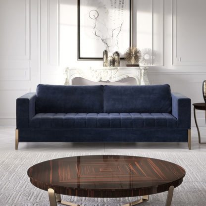 Modern Italian Blue Nubuck Sofa