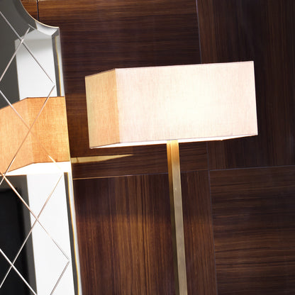 Modern Italian Burnished Brass And Ebony Floor Lamp