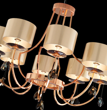 Modern Italian Designer Bronze Crystal Chandelier