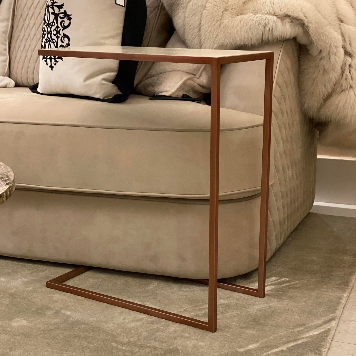 Modern Italian Designer Over Sofa Side Table Prototype