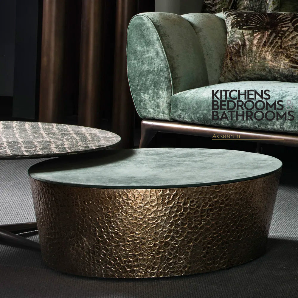 Modern Italian Hammered Metal Coffee Table