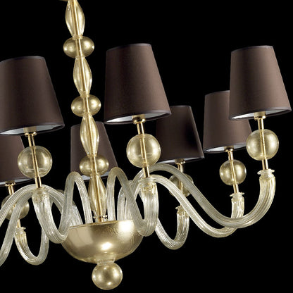 Modern Italian Handcrafted Gold Plated Chandelier