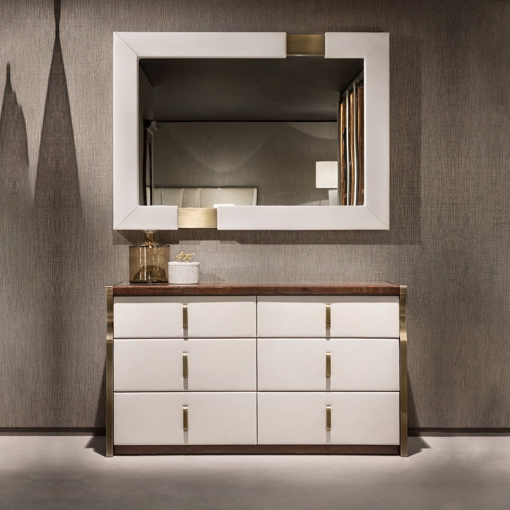 Modern Italian Nubuck Chest of Drawers