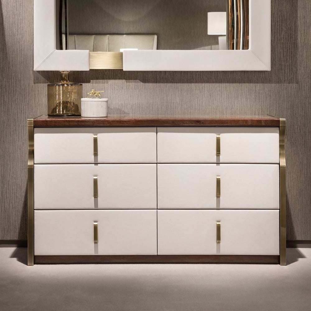 Modern Italian Nubuck Chest of Drawers