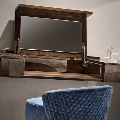 Modern Italian Wenge And Nubuck Dressing Table Set