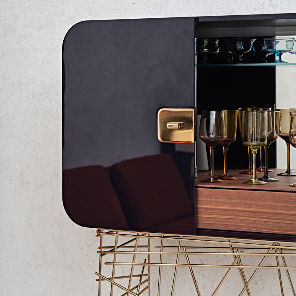 Modern Lacquered Cocktail Bar Cabinet