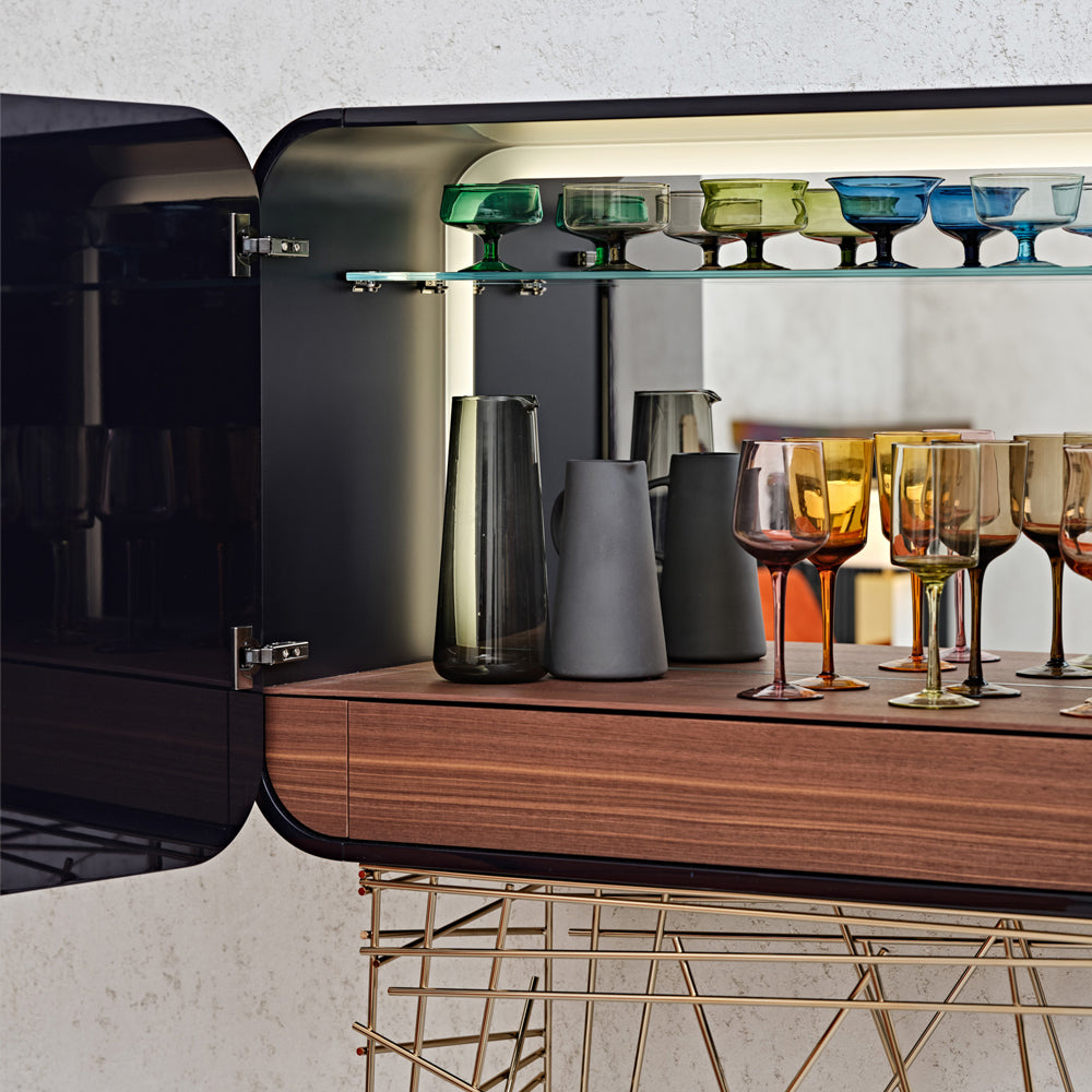 Modern Lacquered Cocktail Bar Cabinet