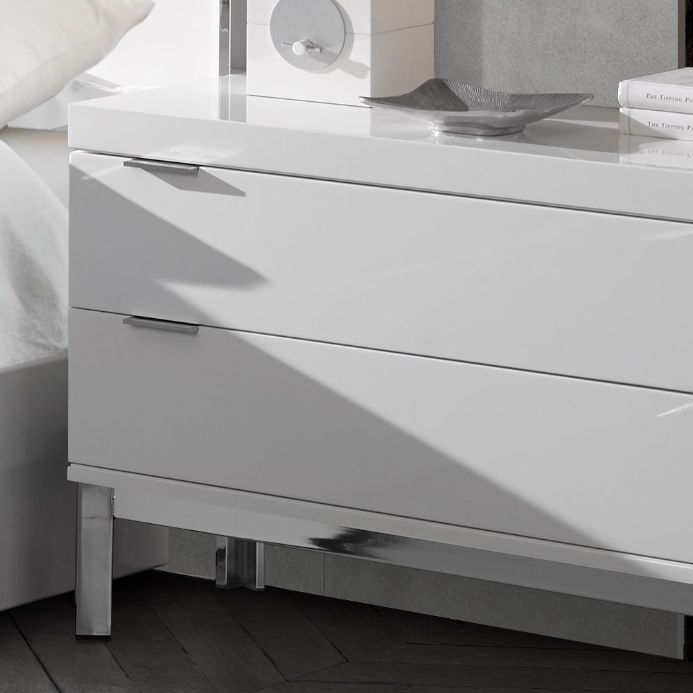 Modern Miami Style Large White Bedside Table