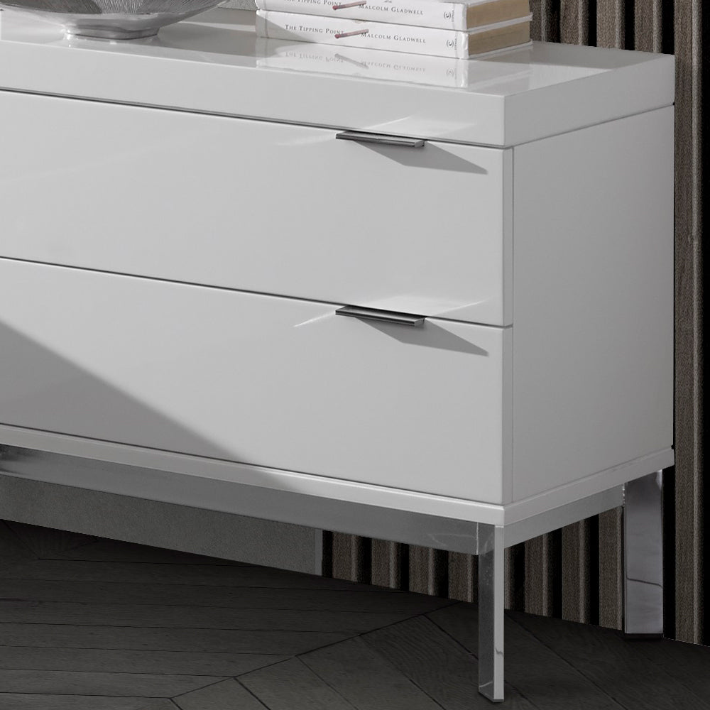 Modern Miami Style Large White Bedside Table