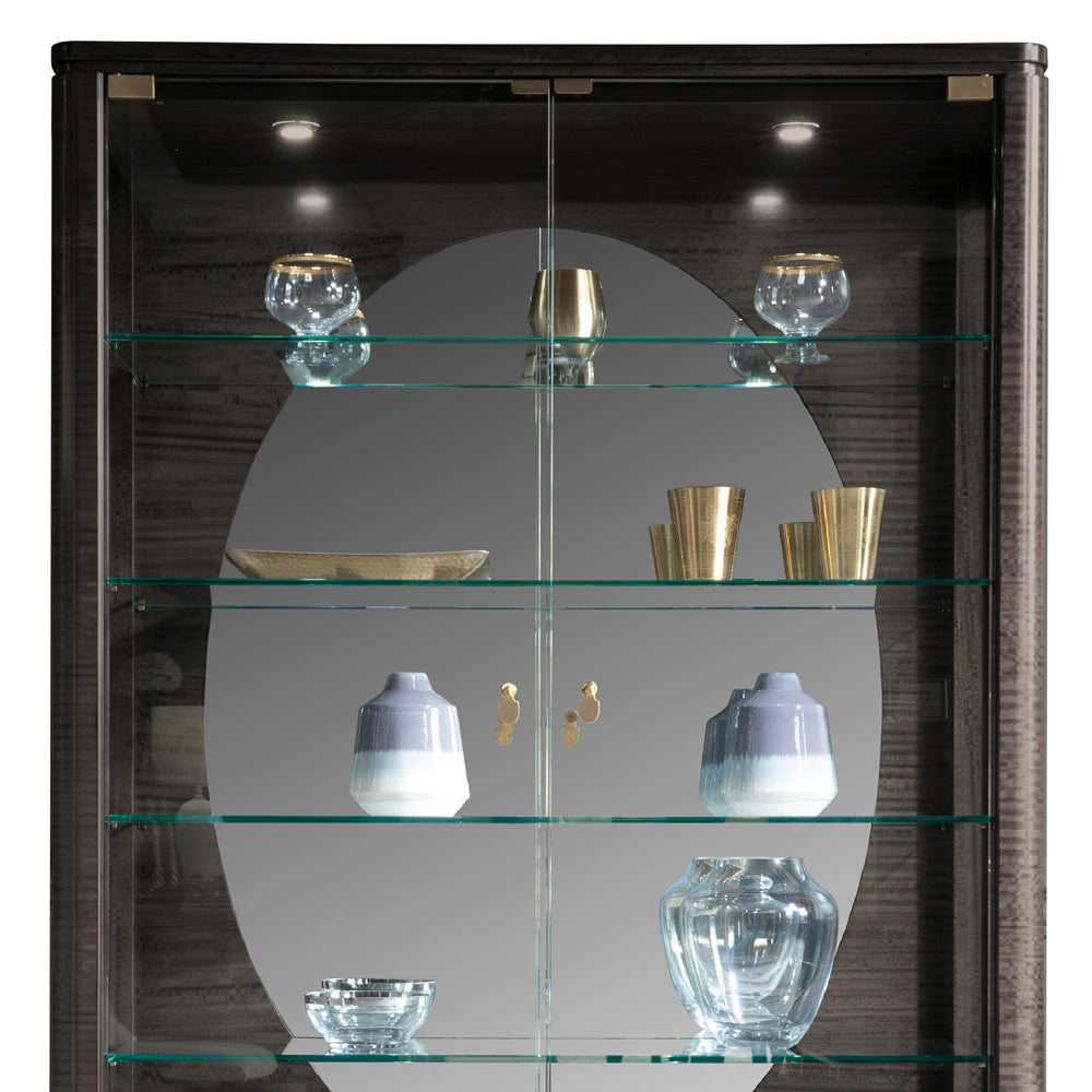 Modern Leather Front Display Cabinet