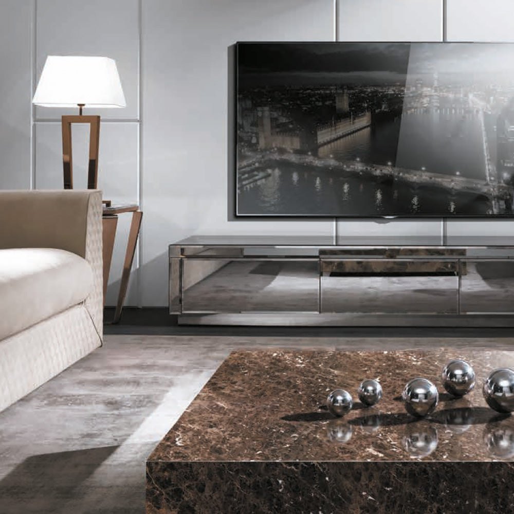 Modern Mirrored Low TV Sideboard