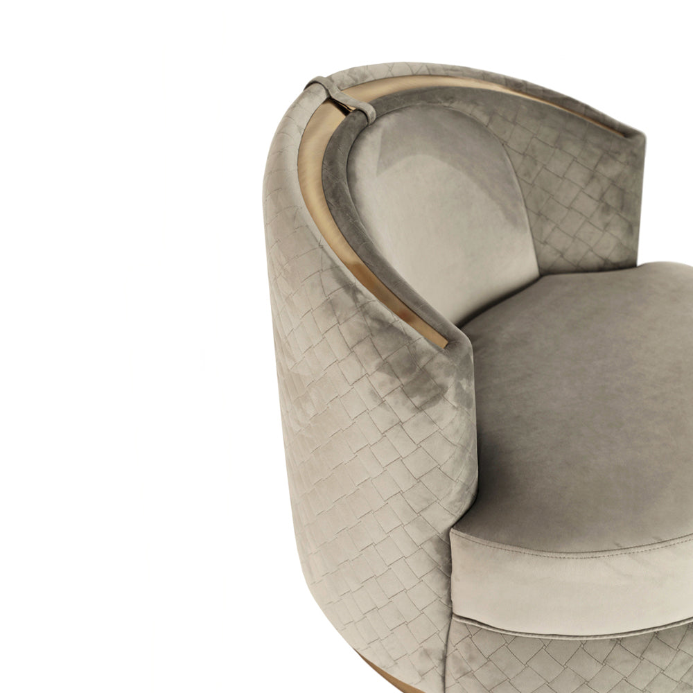 Modern Quilted Velvet Swivel Tub Chair