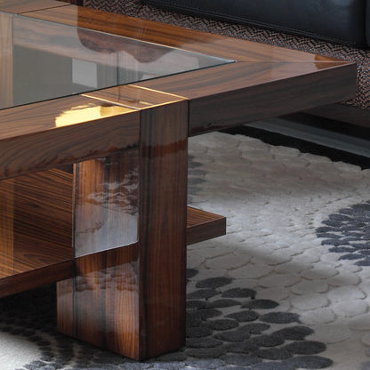 Modern Rectangular Coffee Table With Glass Top