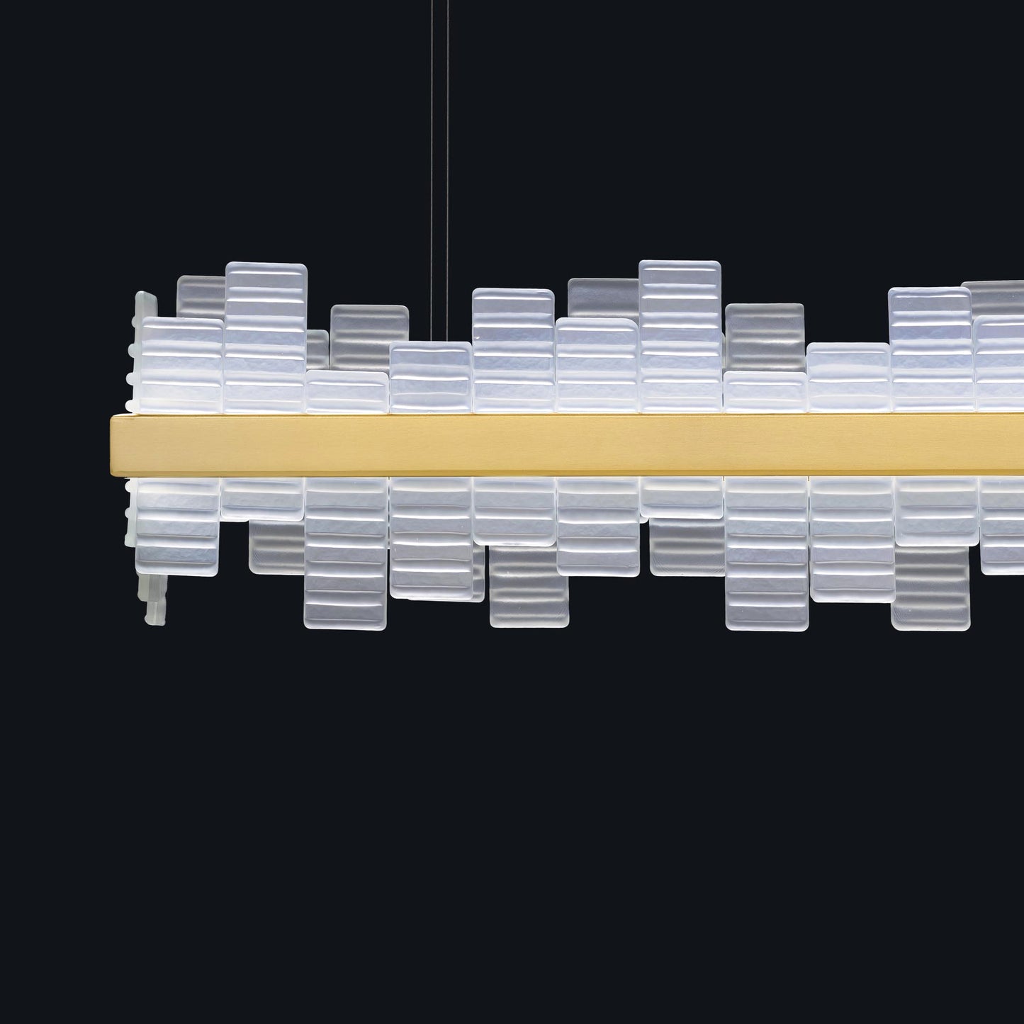 Modern Rectangular Venetian Glass Chandelier