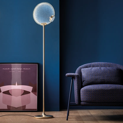 Modern Round Coloured Glass Diffuser Floor Lamp