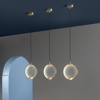 Modern Round Coloured Glass Diffuser Pendant Set