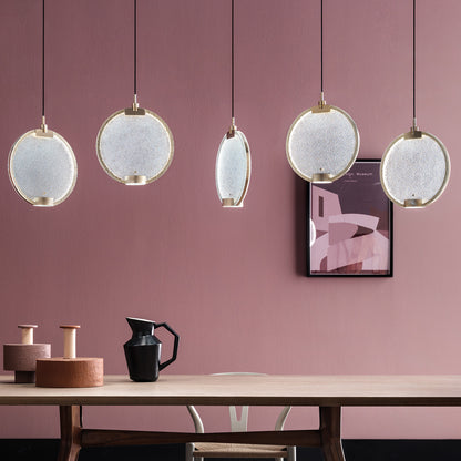 Modern Round Glass Diffuser Set Of 5 Pendants