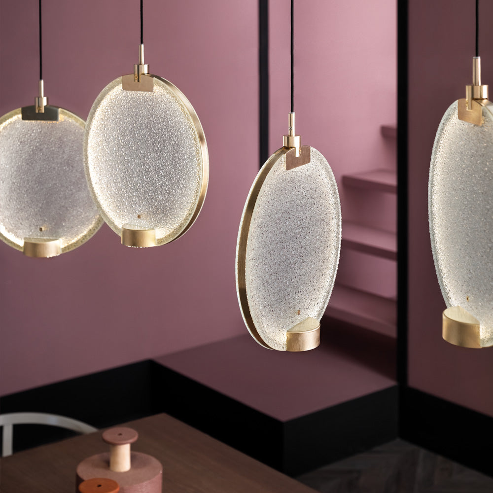 Modern Round Glass Diffuser Set Of 5 Pendants