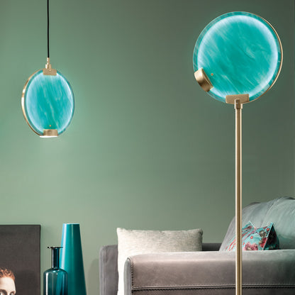 Modern Round Spectrum Glass Diffuser Floor Lamp