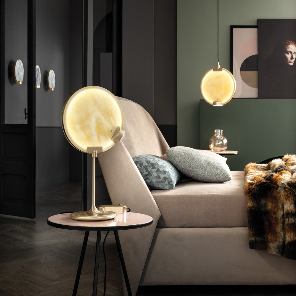 Modern Round Spectrum Glass Diffuser Table Lamp