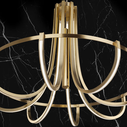 Modern Sculptural Chandelier In A Gold Finish