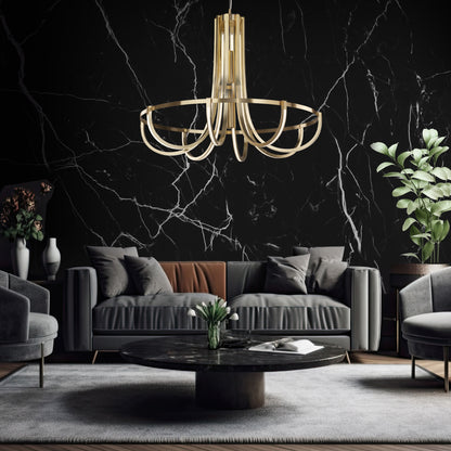 Modern Sculptural Chandelier In A Gold Finish