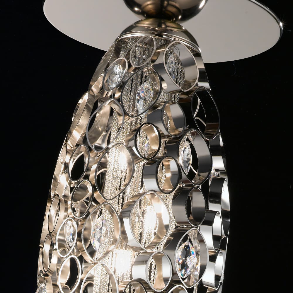 Modern Black Aubergine Crystal Ceiling Light