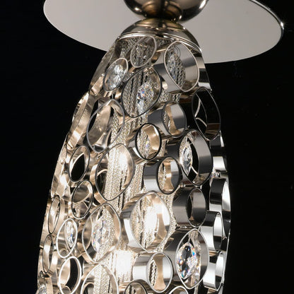 Modern Black Aubergine Crystal Ceiling Light