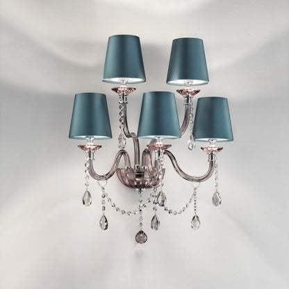 Modern Smoked Glass Wall Light With Shades