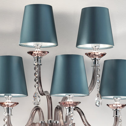 Modern Smoked Glass Wall Light With Shades