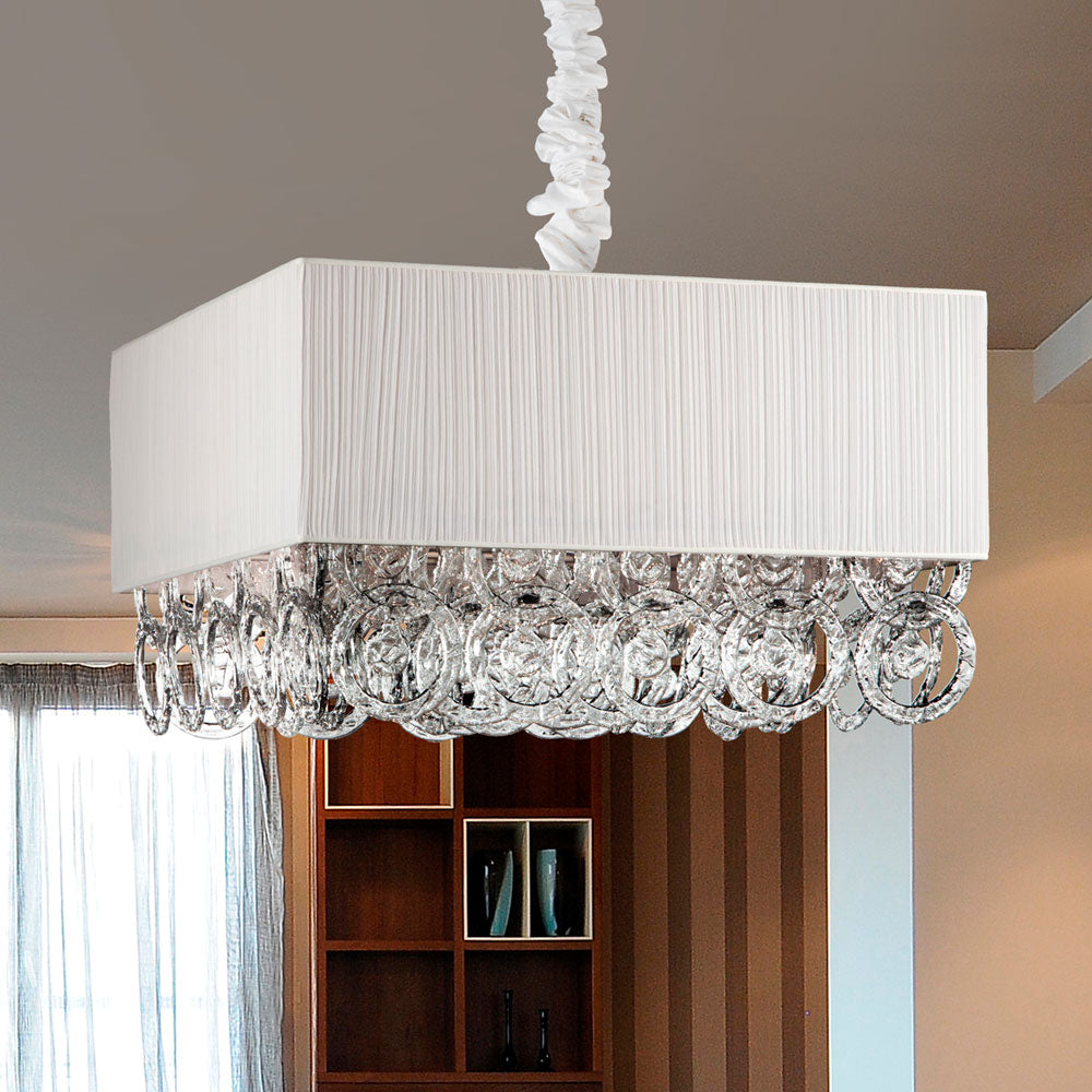 Modern Square Glass Ring Chandelier