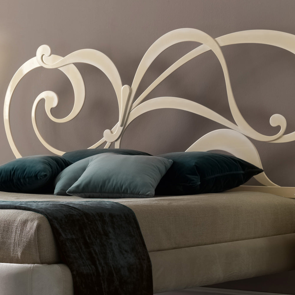 Modern Swirl Headboard Iron Bed