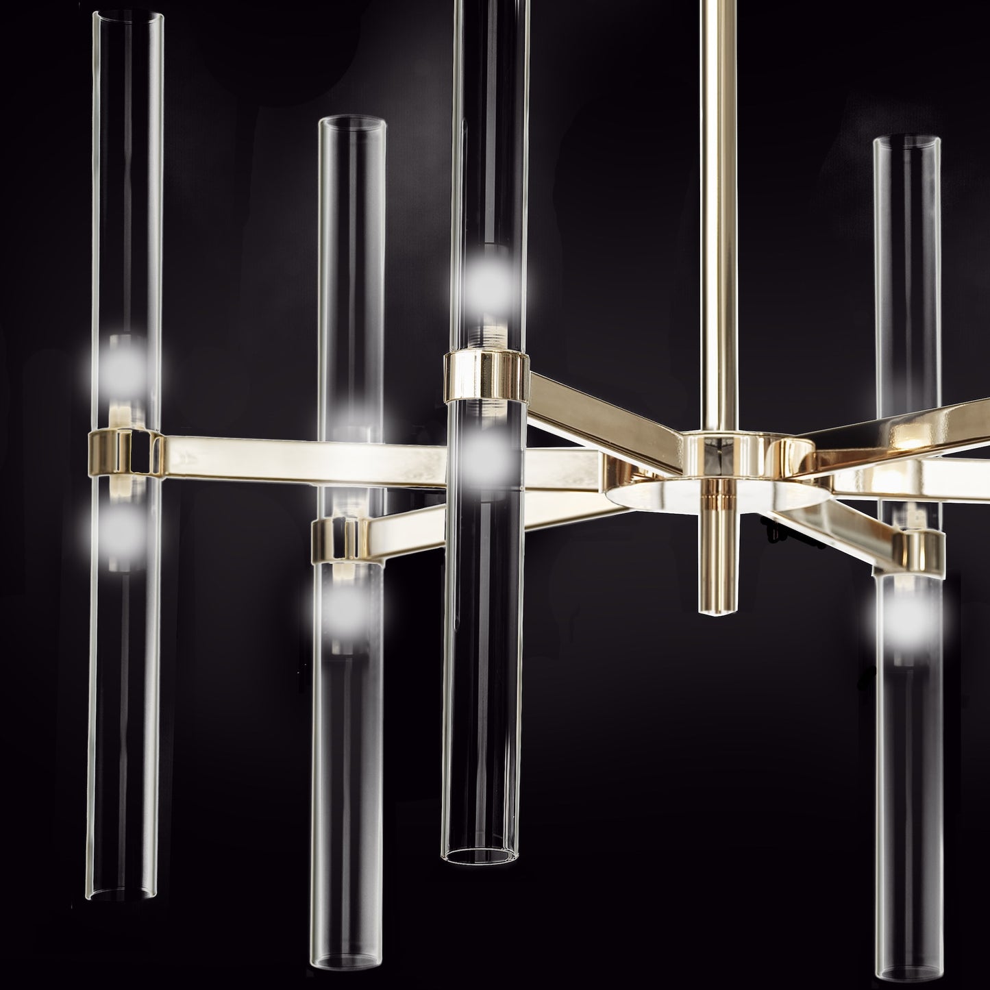 Modern Tubular Glass Chandelier