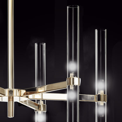 Modern Tubular Glass Chandelier