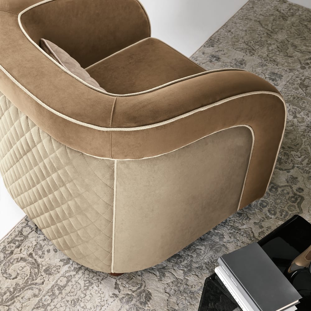 Modern Two Tone Faux Leather Armchair