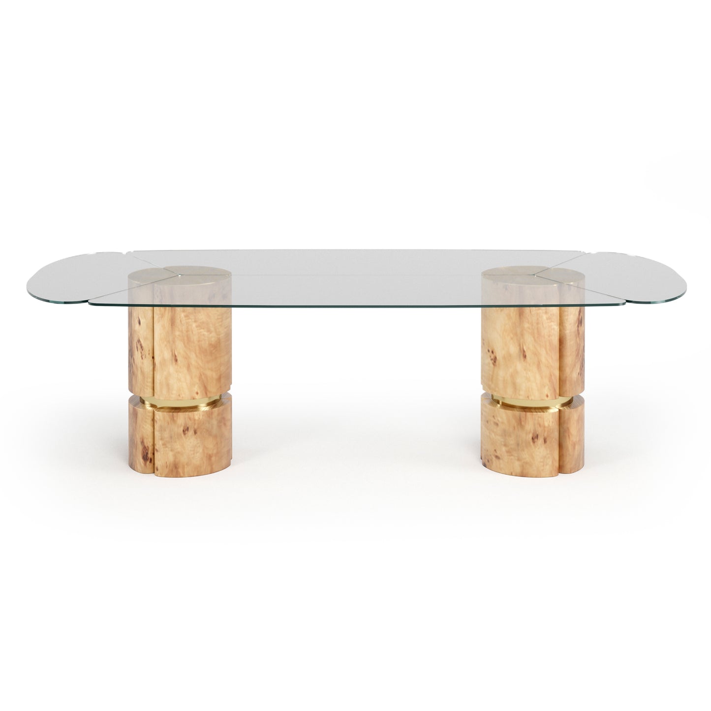 Modern Veneered Rectangular Glass Dining Table