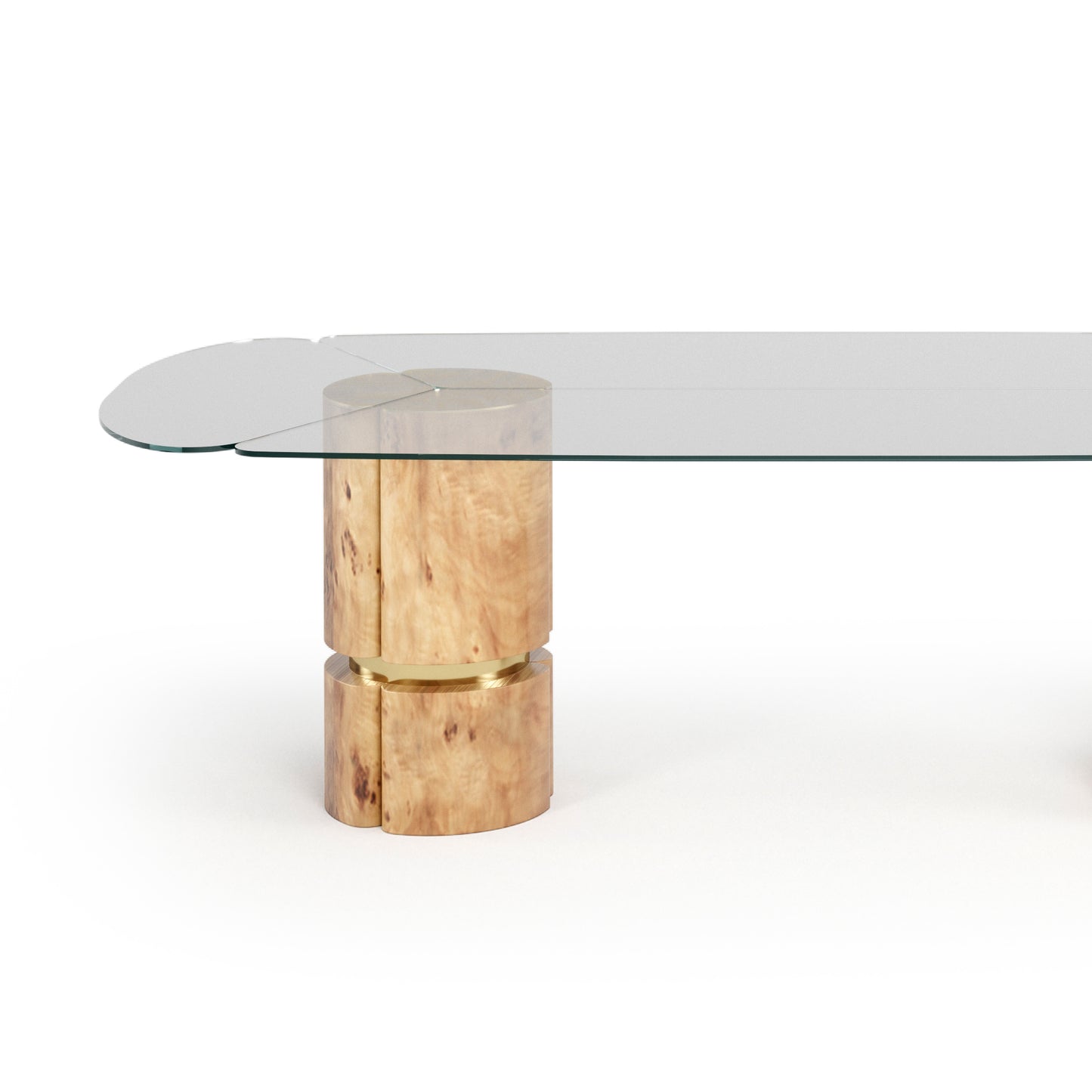 Modern Veneered Rectangular Glass Dining Table