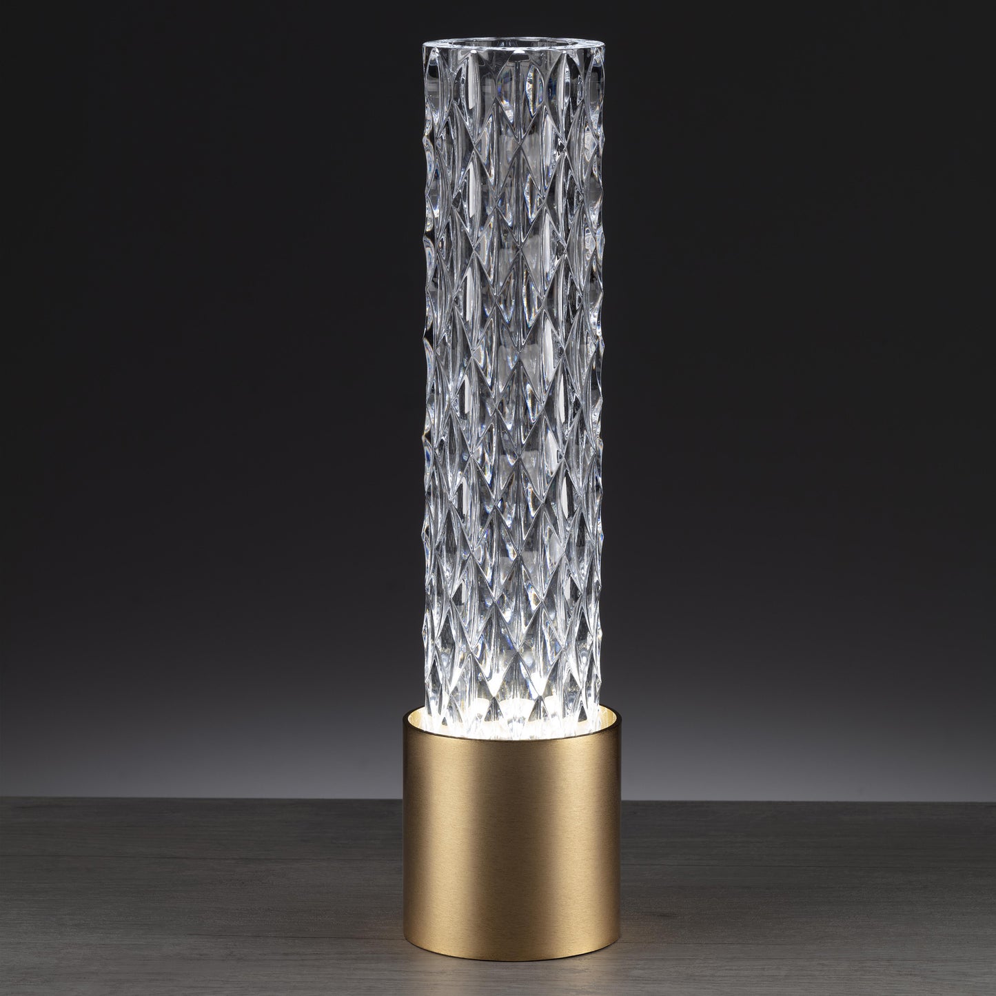 Modern Vertical Faceted Crystal Table Lamp