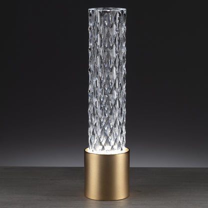 Modern Vertical Faceted Crystal Table Lamp