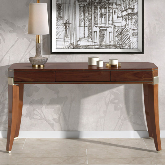 Modern Walnut Console Table