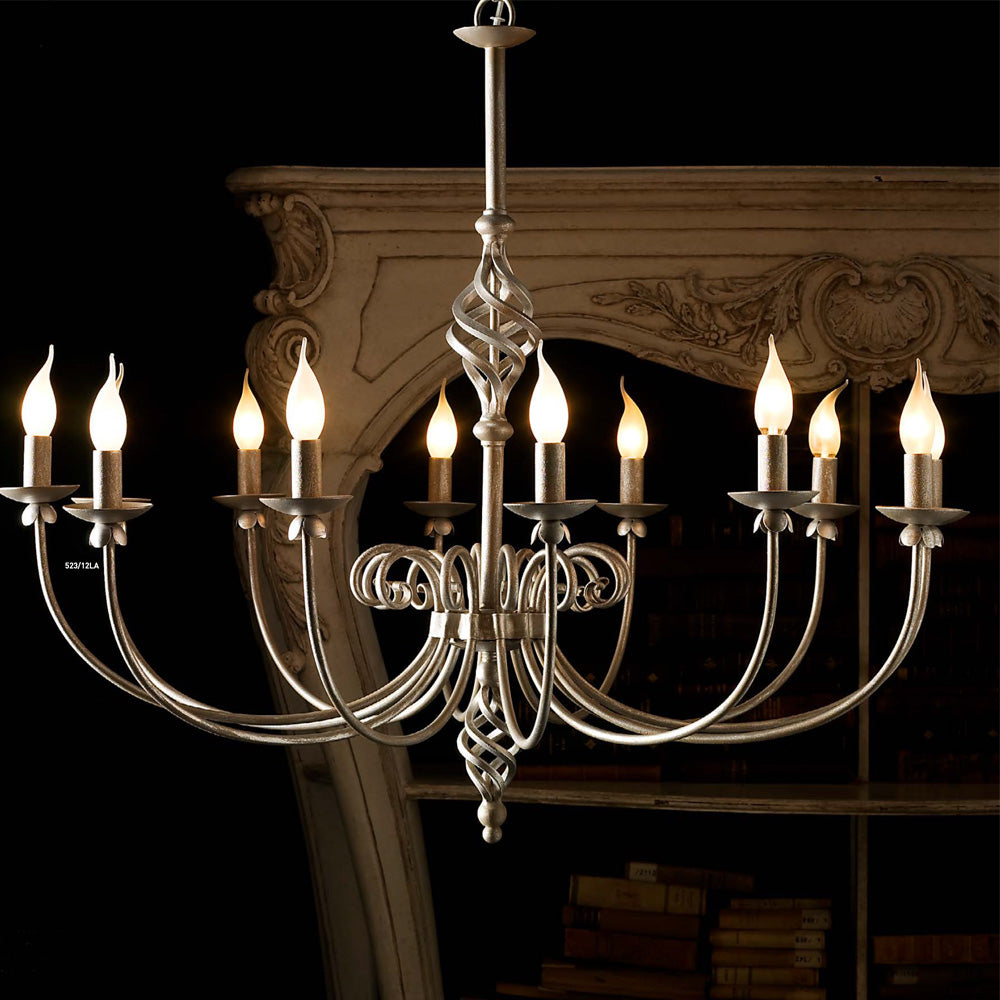 Modern Wrought Iron Florentine Style Chandelier