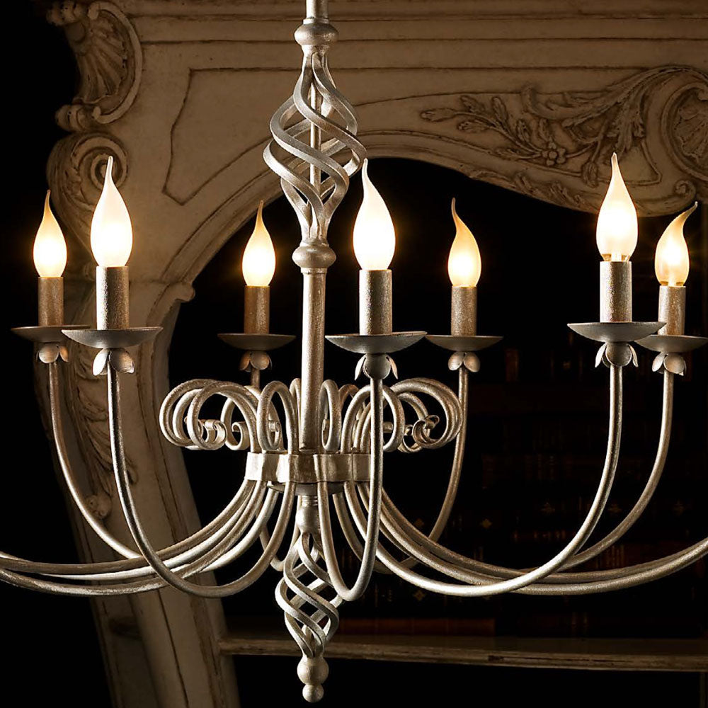 Modern Wrought Iron Florentine Style Chandelier