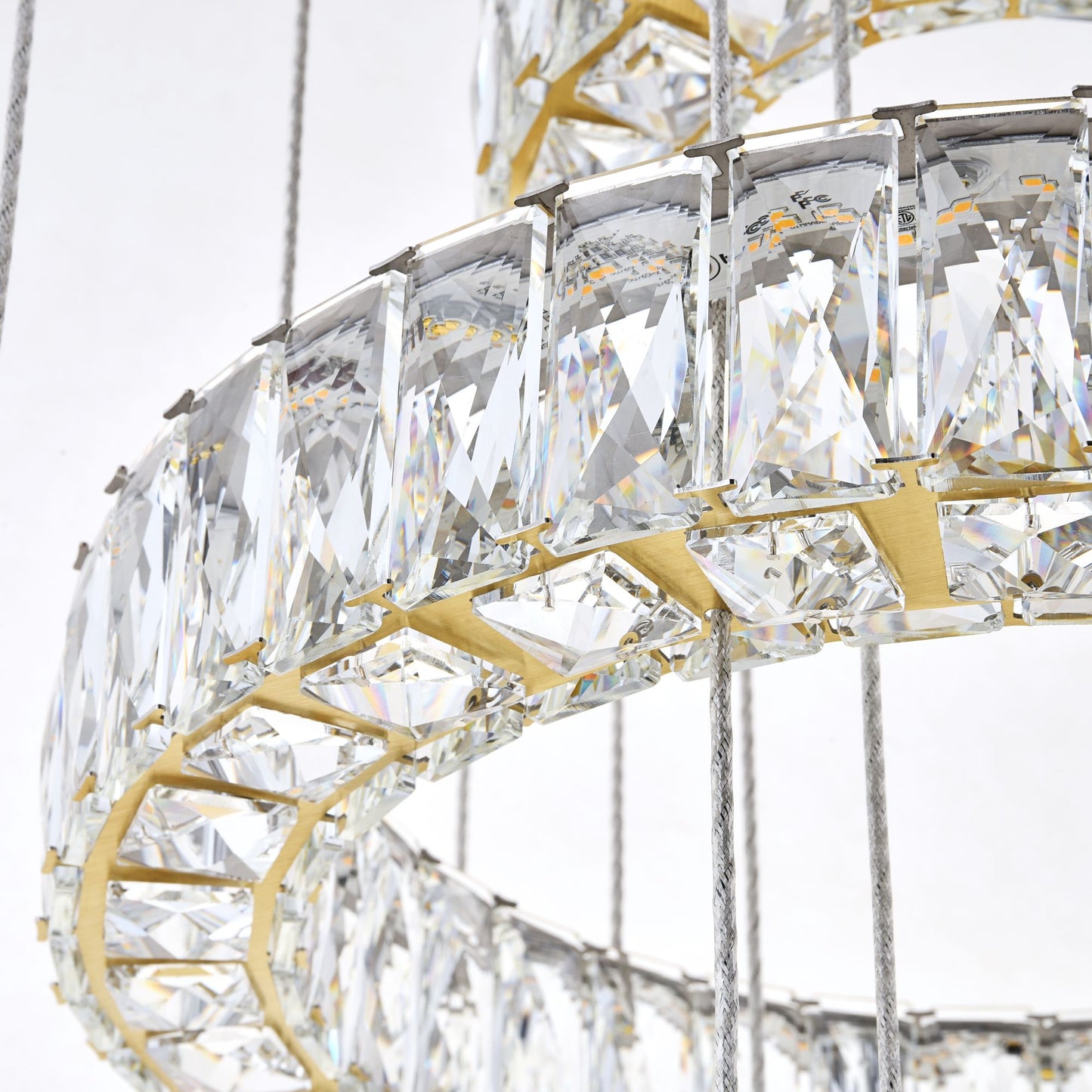 Monroe 25 1/2" Wide Gold and Crystal 5-Tier LED Chandelier