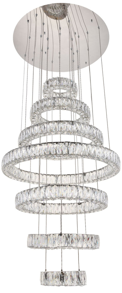 Monroe 33 1/2" Wide Chrome and Crystal 7-Tier LED Chandelier